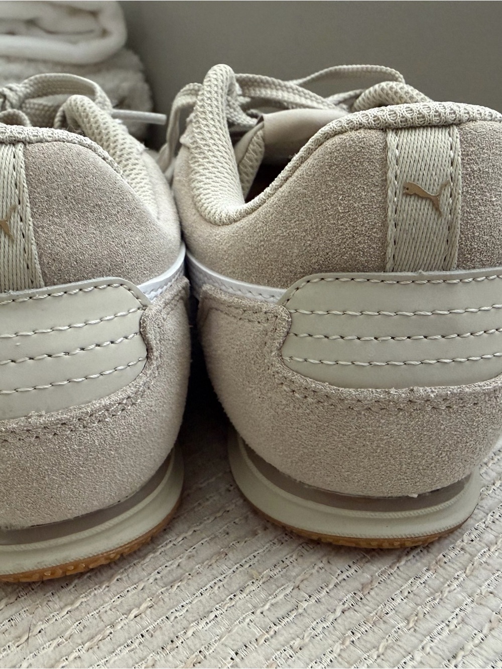 Puma Neutral Taupe and White Sneakers with Gum Sole - Picture 6 of 6
